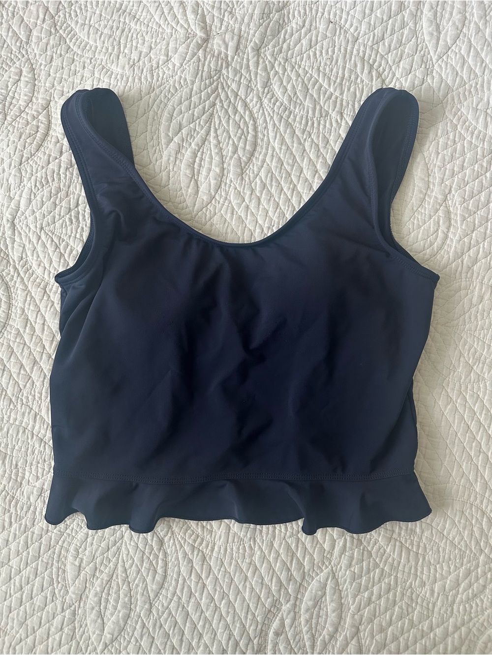 Lime Ricki Navy Peplum Tank Swim Top